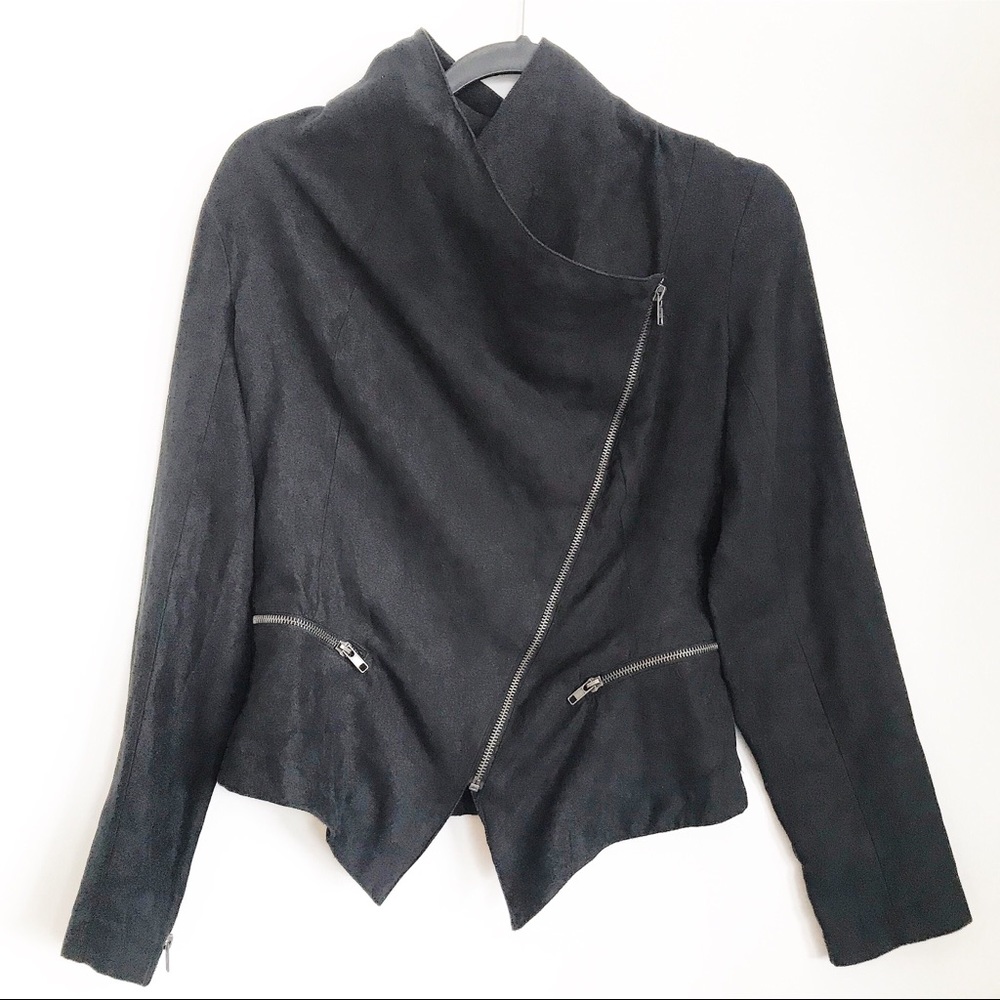 Black Rampage Suede Moto Jacket Sz M ✨